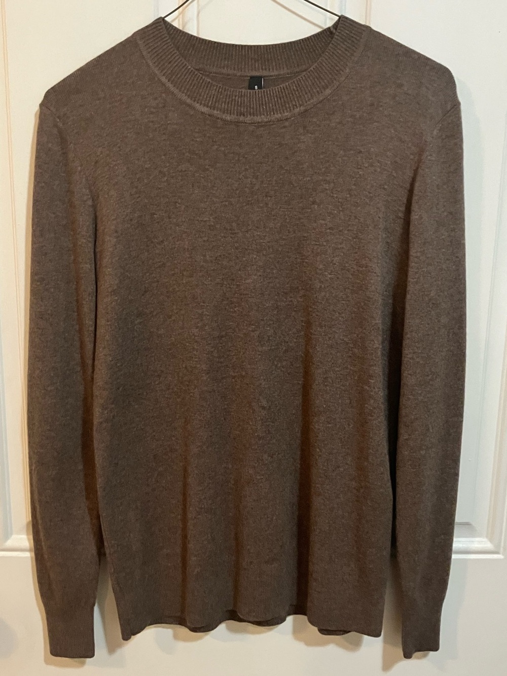 Arach&Cloz Light Mocha Long Sleeve Crew Neck Sweater - Small